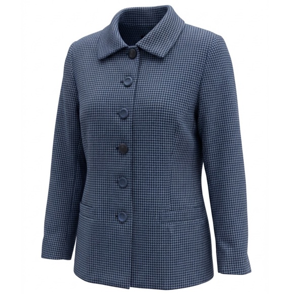ELIZABETH MARCH • Vintage Houndstooth Wool Pure Cashmere Jacket - Picture 3 of 11